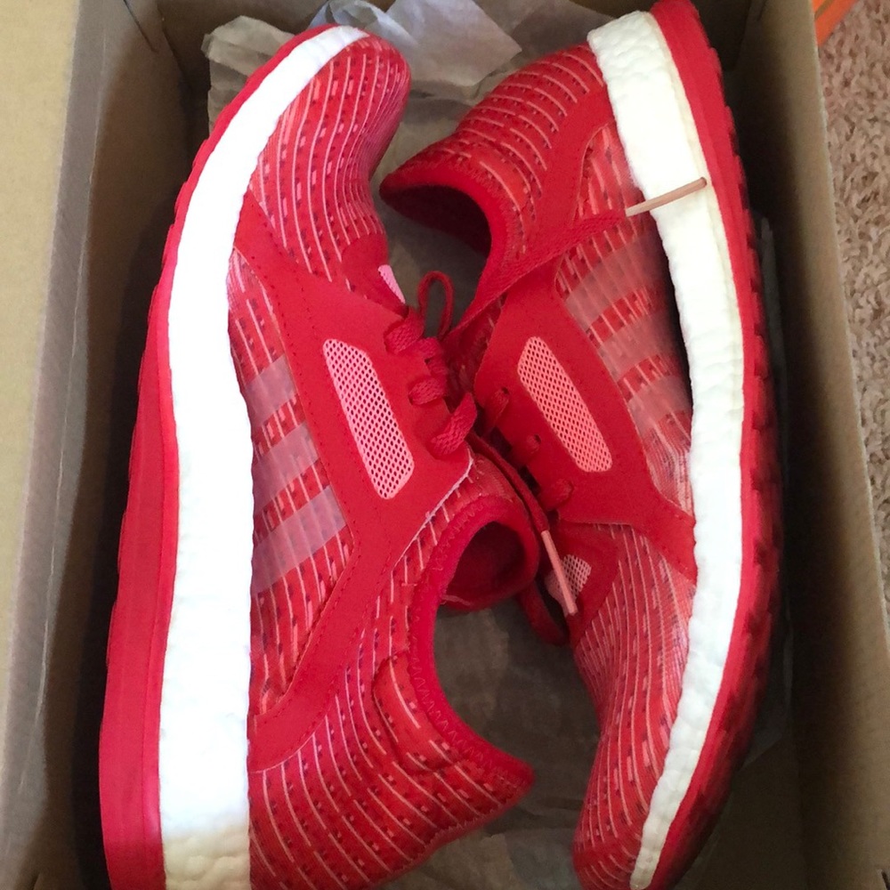 Adidas pureboost x red running shoes